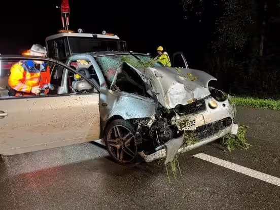 Schwerer Unfall auf Jonentalstrasse: Fahrer und Beifahrerin verletzt!