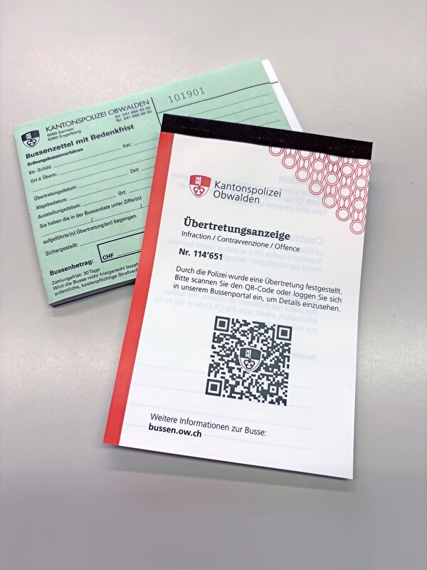 Neuer QR-Bussenzettel: Digital und schnell zur Ordnungsbusse!
