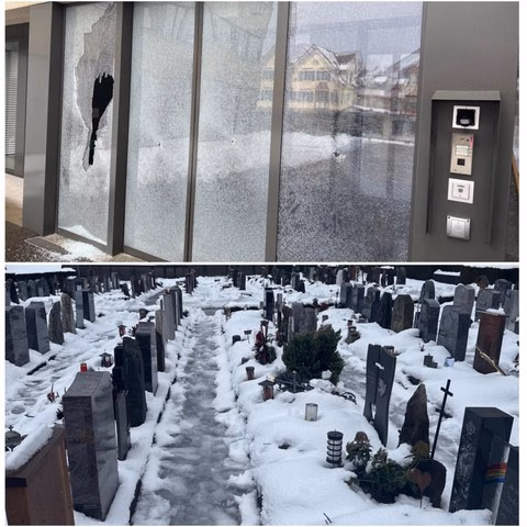 Vandalismus-Schock in Appenzell: Grabkreuze und Gymnasium verwüstet!