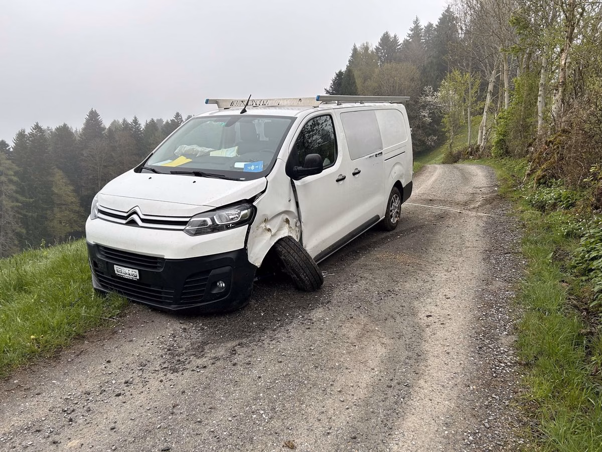 Selbstunfall in Trogen: Fahrer flüchtet von der Unfallstelle!