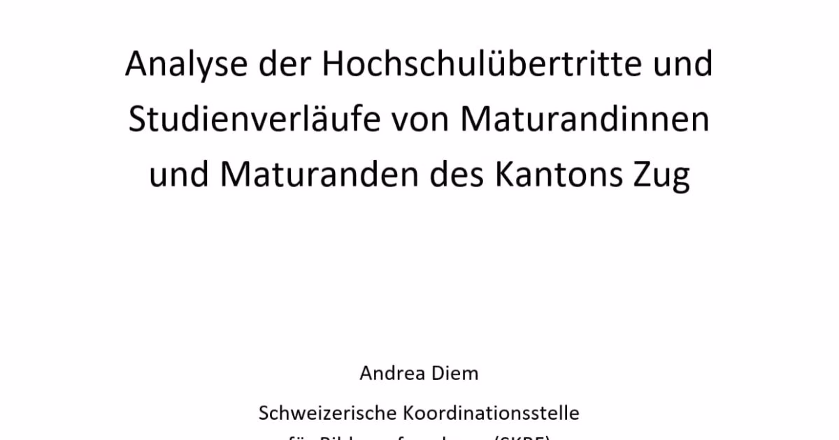 Zuger Maturanden erobern die Hochschulen: 94% starten direkt durch!
