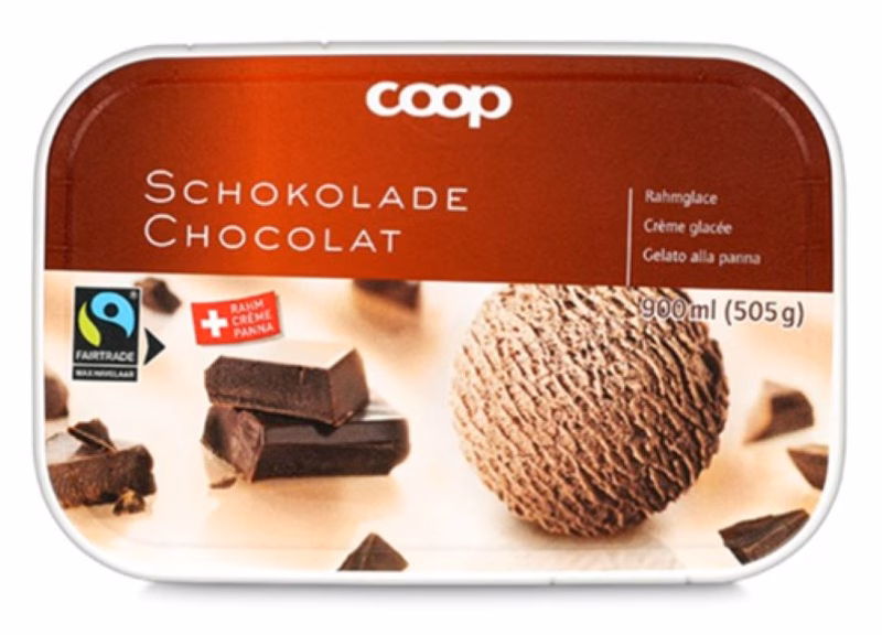 Gesundheitswarnung: Coop Rahmglace Schokolade mit Haselnuss-Allergen!