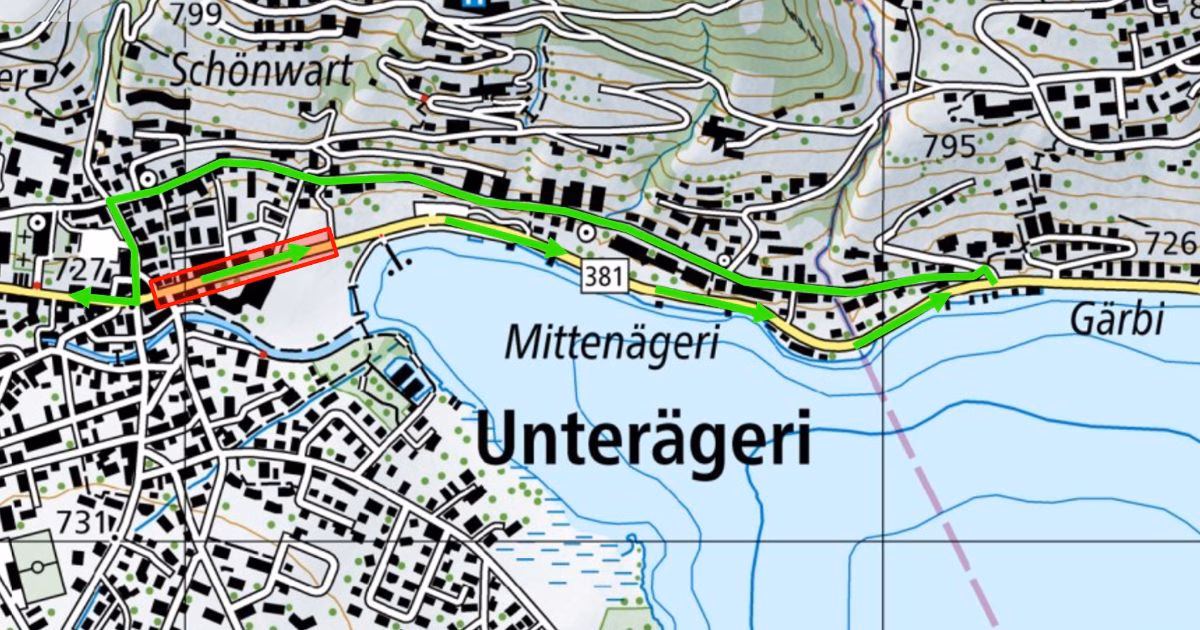 Seestrasse in Unterägeri: Teilweise Sperrung wegen Belagsarbeiten!