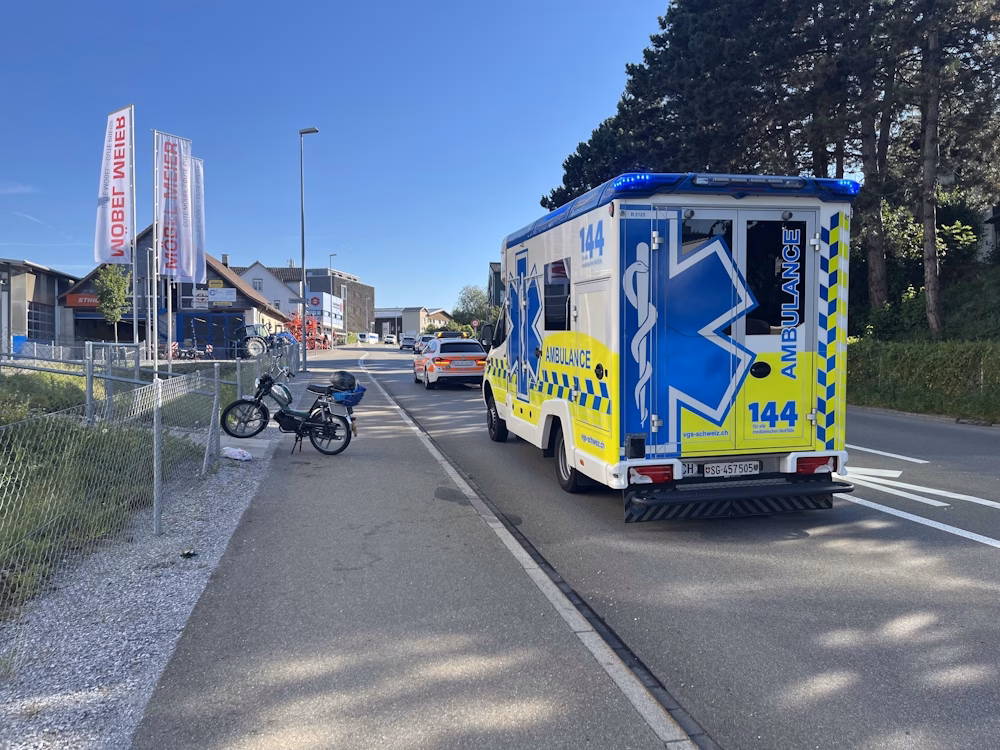 Mofa-Unfall in Mörschwil: 56-Jähriger leicht verletzt ins Spital