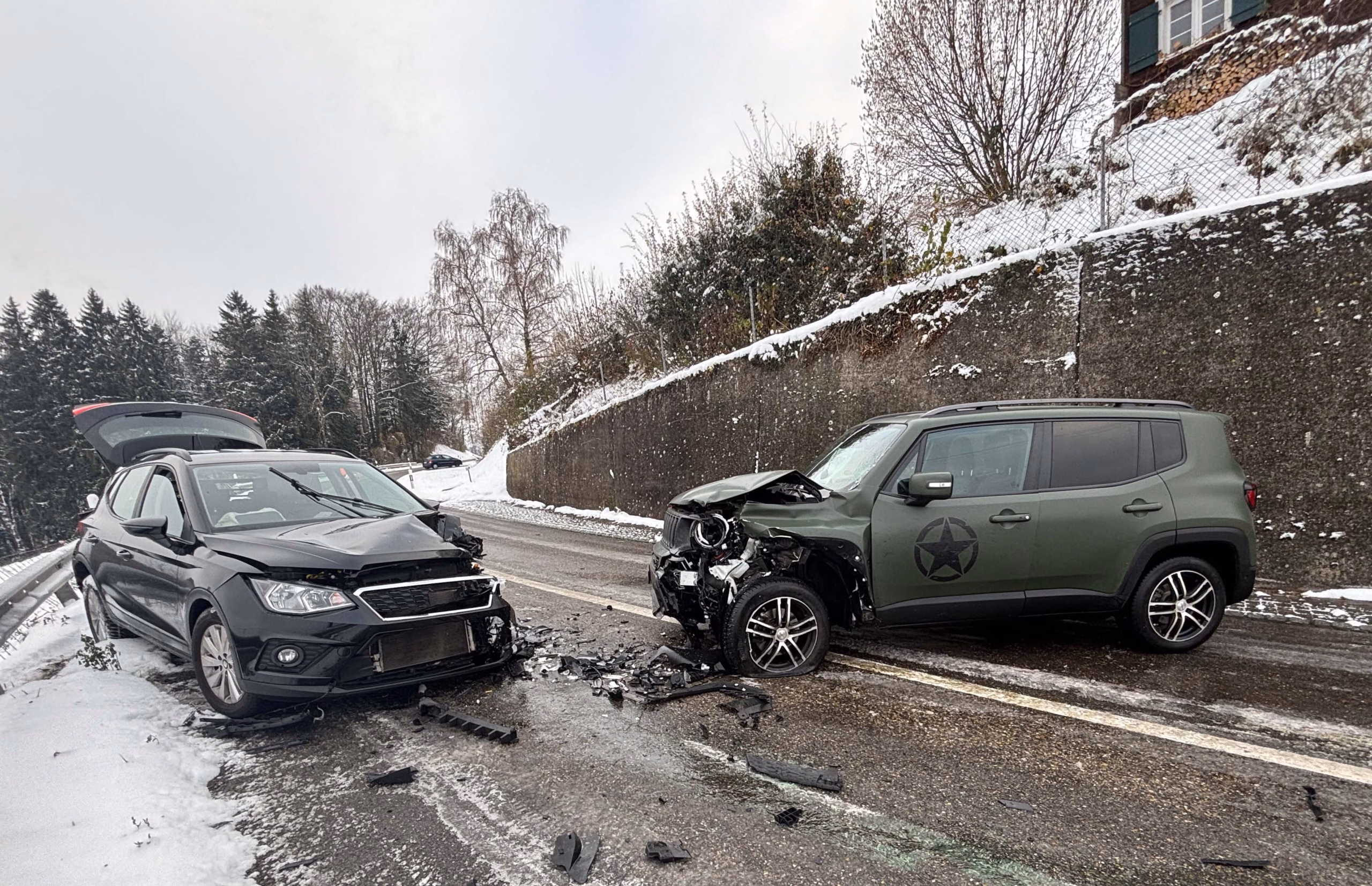 Zwei Frauen bei Frontalkollision in Schweizersholz verletzt!